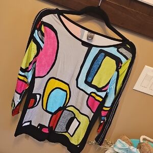Colorful Geometric Long Sleeve Top